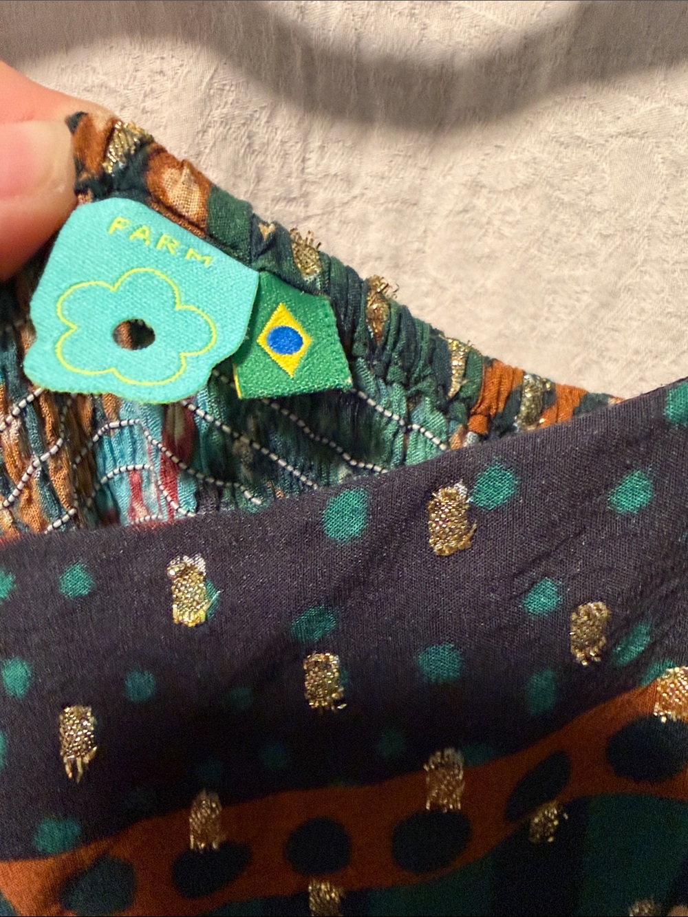 FARM Rio Teal Maxi Dress with Mustard & Teal Botanical Print - Picture 2 of 4